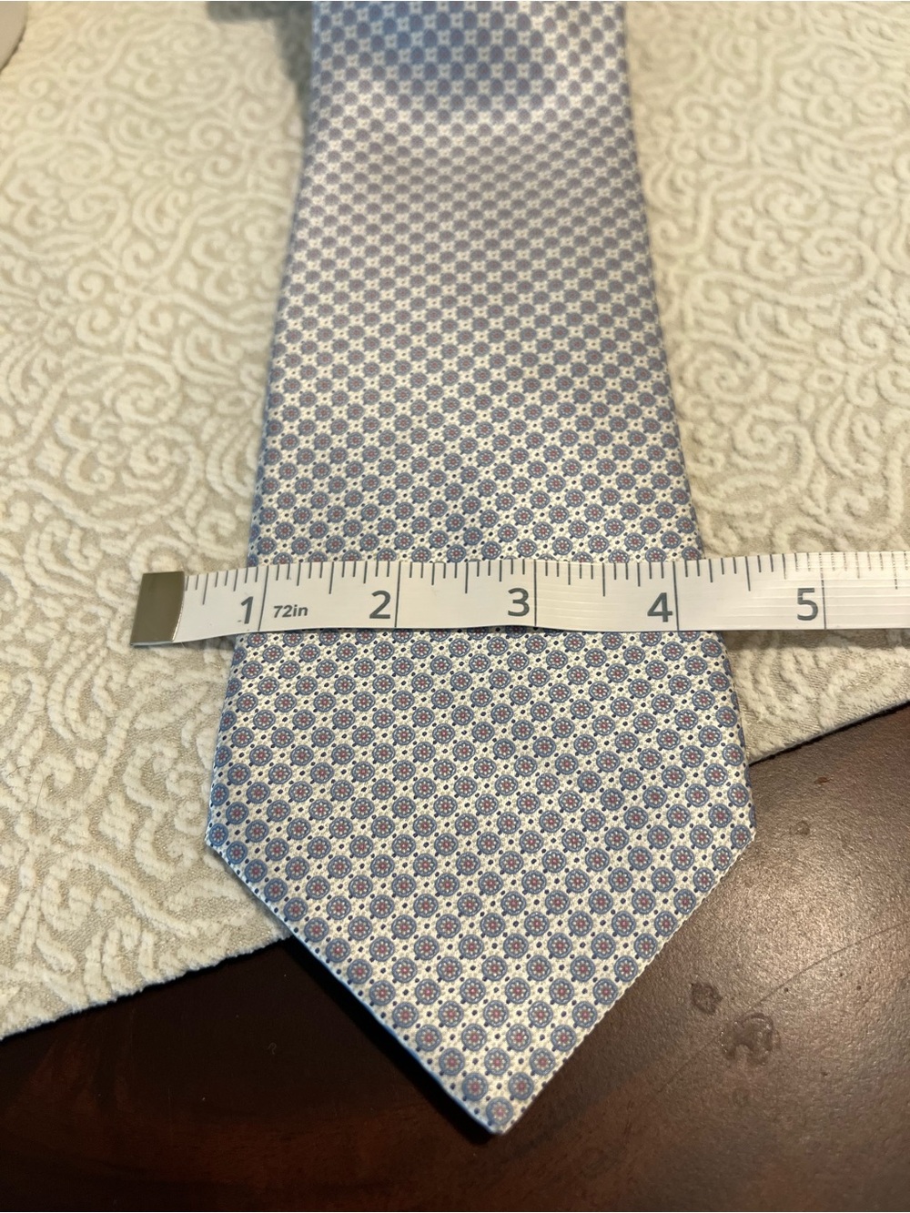 Stefano Ricci 100% Silk Tie Blue Medallion Print Luxury Italian Designer Tie - Picture 2 of 7